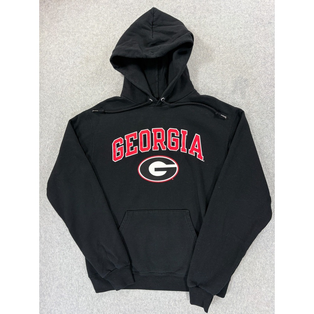 Georgia Bulldogs Screened Logo Campus‎ Hoodie Sweatshirt (Men's Small) Black